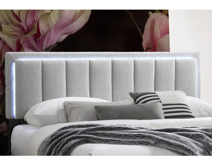 Bed With Channel Tufting And Built In LED Headboard