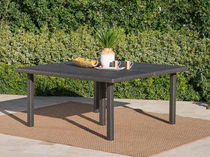Outdoor Square Rattan Wicker Dining Table - Gray