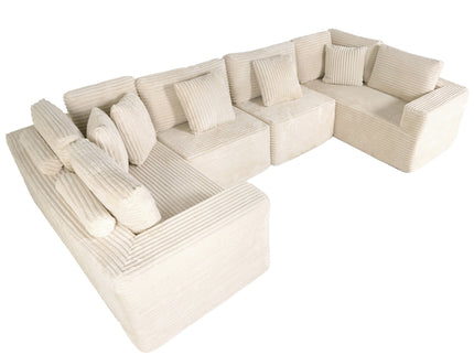 Modular U Shaped Sectional Sofa With Reversible Design