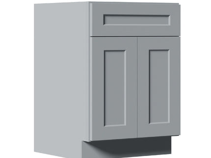 Shaker Base Cabinet With Soft Close Door And Drawer, Space Saving Unit - Gray