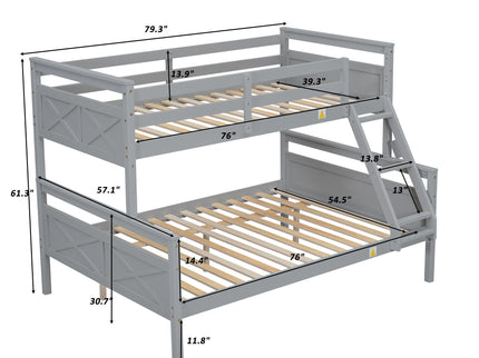 Bunk Bed With Ladder And Safety Guardrail