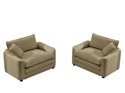 Modern Classic Fabric Single Chair Deep Seat Sofa With Pillow
