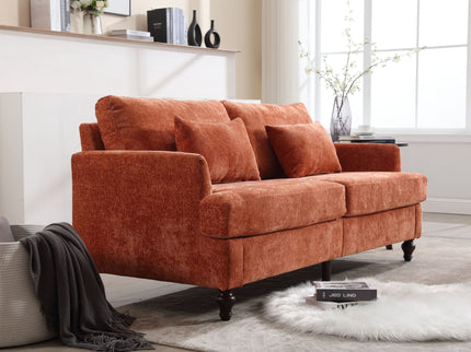Mid Century Modern Fabric Loveseat Sofa, 2 Seat Upholstered Couch