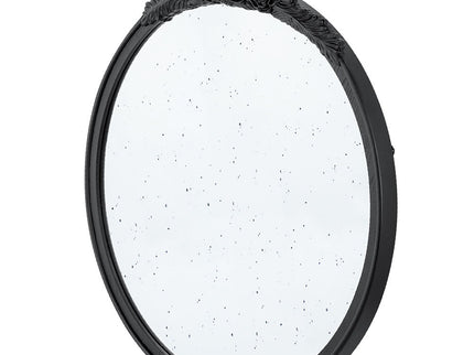 Round Hand Carved Rose Antique Mirror Frame, Wall Mirror For Live Space