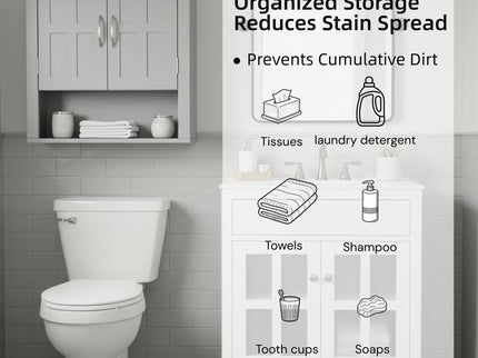Multi Functional Wall Mounted Cabinet With Adjustable Shelves For Bathroom