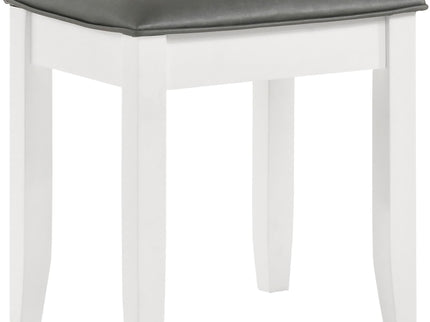 Vanity Stool With Padded Seat - White