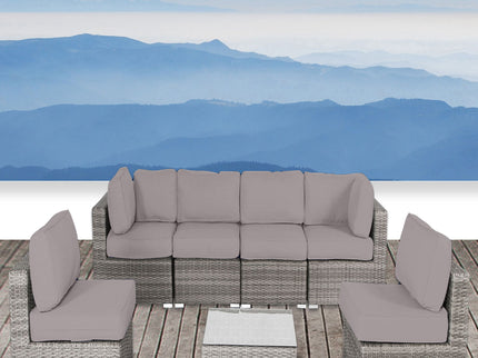 Seating Set With Cushions Handcrafted Wicker Design