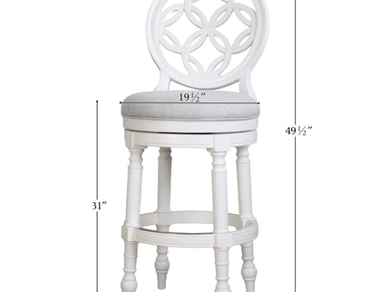 Stool With Back And Swivel Upholstered Seat