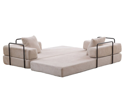 Floor Couch, Convertible Floor Sofa Bed With Pillow Back Support Armrest