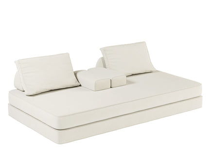 Multifunctional Convertible Sofa Bed With 2 Tumbler Backrests And 2 Pillows, Deep Seat Couch
