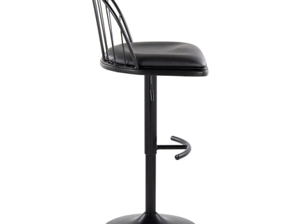 Riley - Farmhouse Adjustable Height Barstool With Swivel With Rounded T Footrest (Set of 2)