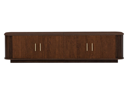 70" TV Stand With Ample Storage, Refined Curved Corners - Dark Brown