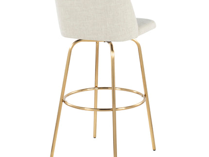 Toriano - Contemporary Fixed Height Barstool With Swivel And Round Footrest (Set of 2)