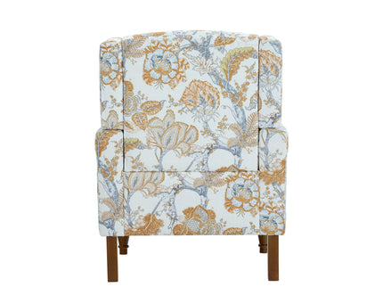 Accent Chair With Floral Upholstery And Nailhead Trim