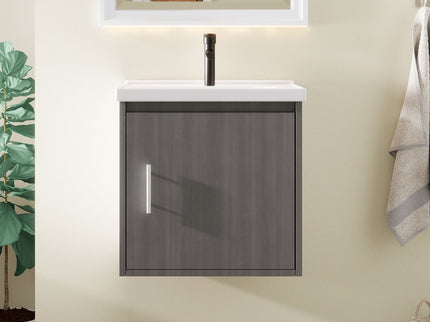 Floating Bathroom Vanity Combo, Wall Mounted Cabinet With Sink & Soft Close Doors For Small Bathrooms