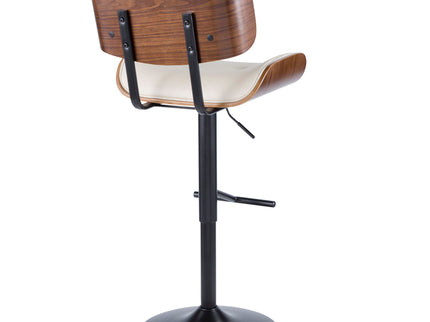 Lombardi - Mid Century Modern Adjustable Barstool With Swivel With Straight T Footrest (Set of 3)