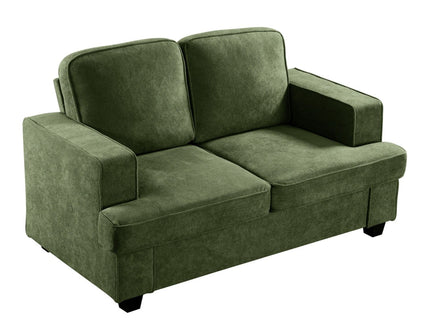 Modern Loveseat, Comfortable 2 Seater Couch With Deep Seating, Loose Back Cushions, Wide Arms