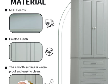 Tall Storage Cabinet With 3 Drawers For Bathroom
