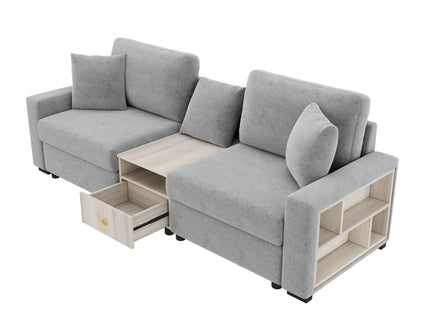 Modular Sofa Couch With Storage Armrest And Center Console
