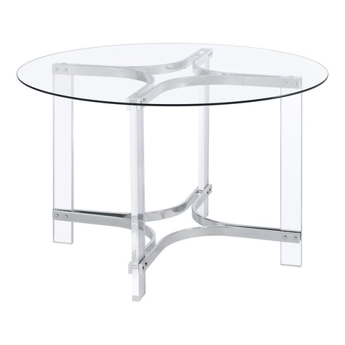Uptown - 5 Piece Round Dining Set - Chrome