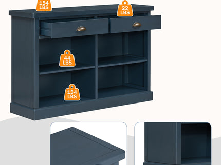 Console Table With 2 Drawers And Open Shelves