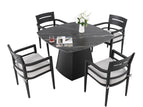 Black / 5 Pc. Table, 4 Arm Chairs