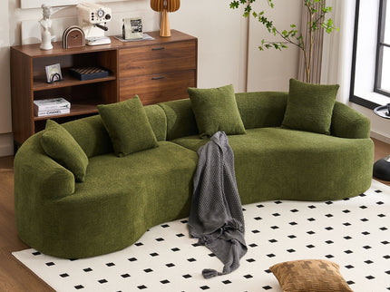 4 Seater Sofa With Fabric, 30D, 60 Hardness Full Sponge, 4 Pillow For Living Room, Home Furniture Sleeper Sectional Sofa For Apartment