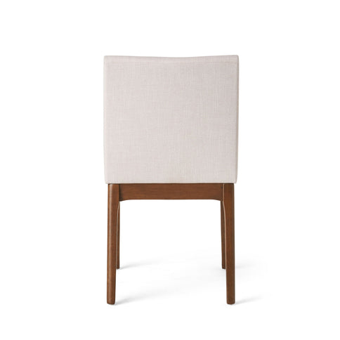 5 Piece Dining Set With Table And Upholstered Chairs - Light Beige / Walnut