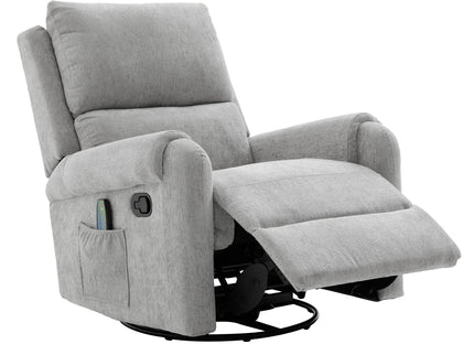 Manual Recliner Massage Chair With Swivel Rocker, 8 Massage Modes, Side Storage Pocket
