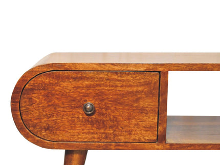 Solid Wood Circular TV Unit