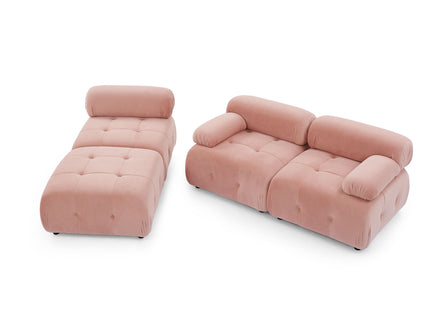 Modular Sectional Sofa, Button Tufted Design With Diy L-Shaped Layout, Reversible Ottoman