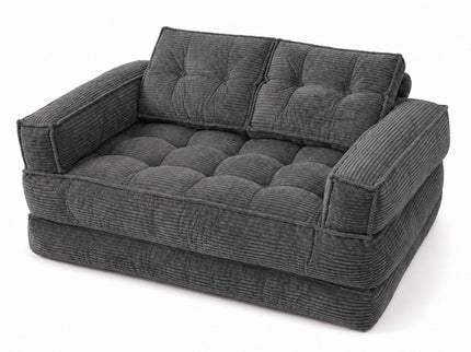 2 Seater Modular Corduroy Sofa With Chaise Lounge For Living Room