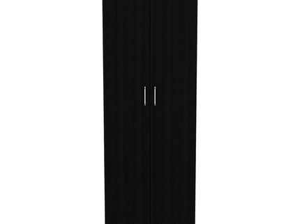 Armoire Organiser, Two Shelves, Rod, Double Door Cabinet Armoire