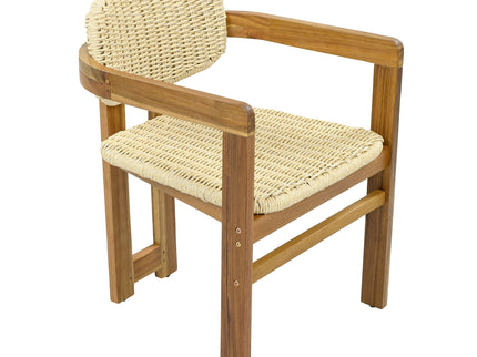 Outdoor Accent Armchairs For Patio (Set of 2) - Natural / Teak