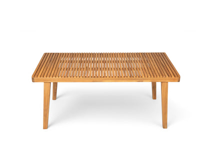 Outdoor Dining Table With Slatted Top, Ideal For Patio
