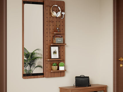 Wall Mounted Full Length Mirror With Shelf And Hook