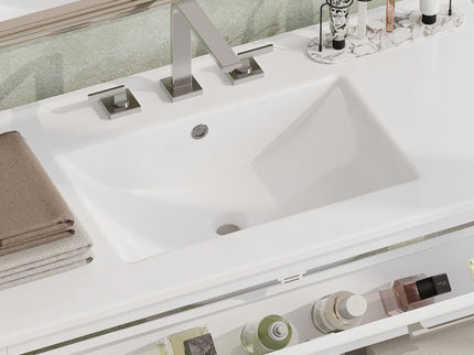 Bathroom Vanity With Ceramic Sink, Tip Out Tray & 2 Full Extension Drawers