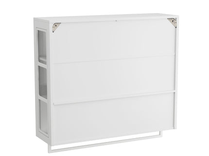3 Door Wall Cabinet With Glass Door And Towel Bar
