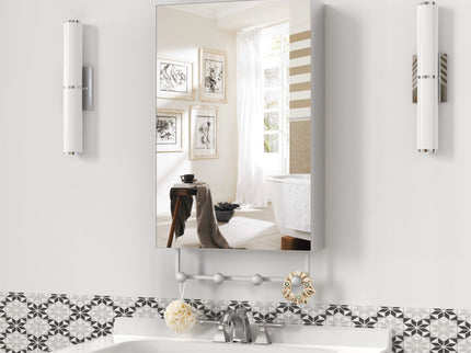 Medicine Cabinet, Wall Mounted Bathroom Mirror With Storage, Adjustable Shelves - Silver