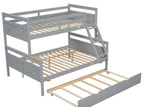 Dark Gray / Twin over Full / Trundle