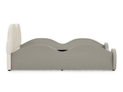 Cute Cloud Shape Bed With Guardrails Cartoon Design, Storage Pocket