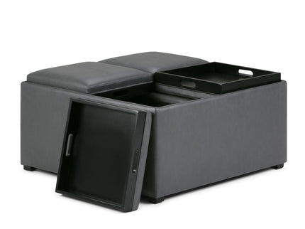 Avalon - Square Coffee Table, Storage Ottoman