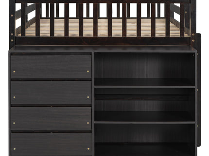 Bunk Bed With 4 Drawers And 3 Shelves