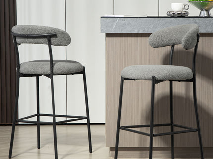 Counter Height Bar Stools With Powder Coating Base And Footrest