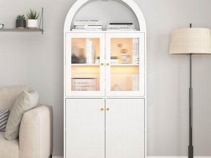 Modern Tech Inspired Dome Cabinet With LED Lighting