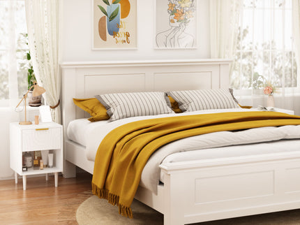 Nightstand With 1 Drawer And Open Shelf - White