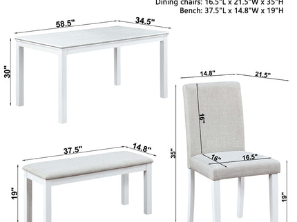 Dining Table Set With Crystal Decoration And Upholstered Chairs