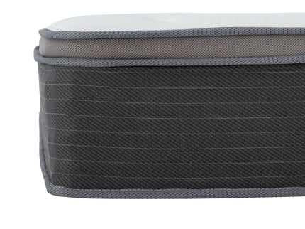 12'' Queen Size Hybrid Mattress In A Box, Plush Gel Memory Foam Mattress Top With Pocket Coil Base - Gray / White