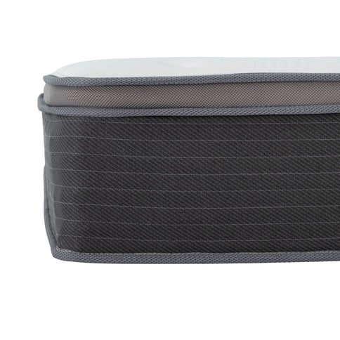 12'' Queen Size Hybrid Mattress In A Box, Plush Gel Memory Foam Mattress Top With Pocket Coil Base - Gray / White