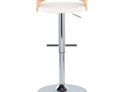 Grotto - Contemporary Adjustable Height Barstool With Swivel With Straight T Footrest (Set of 2)
